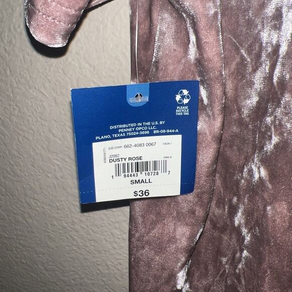 Arizona Jean Co. Pink Crushed Velvet Mini Dress, Size Small, 90’s, Y2K NEW - Picture 4 of 9